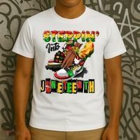 Stepping Into Juneteenth African American Black Shoes T-Shirt thumb 3