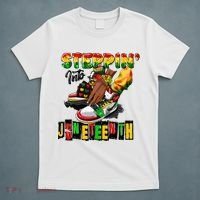 Stepping Into Juneteenth African American Black Shoes T-Shirt thumb 5