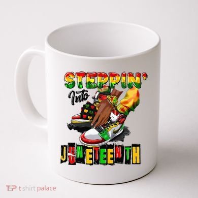Stepping Into Juneteenth African American Black Shoes Coffee Mug