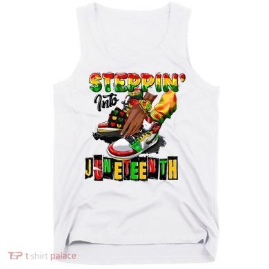 Stepping Into Juneteenth African American Black Shoes Tank Top