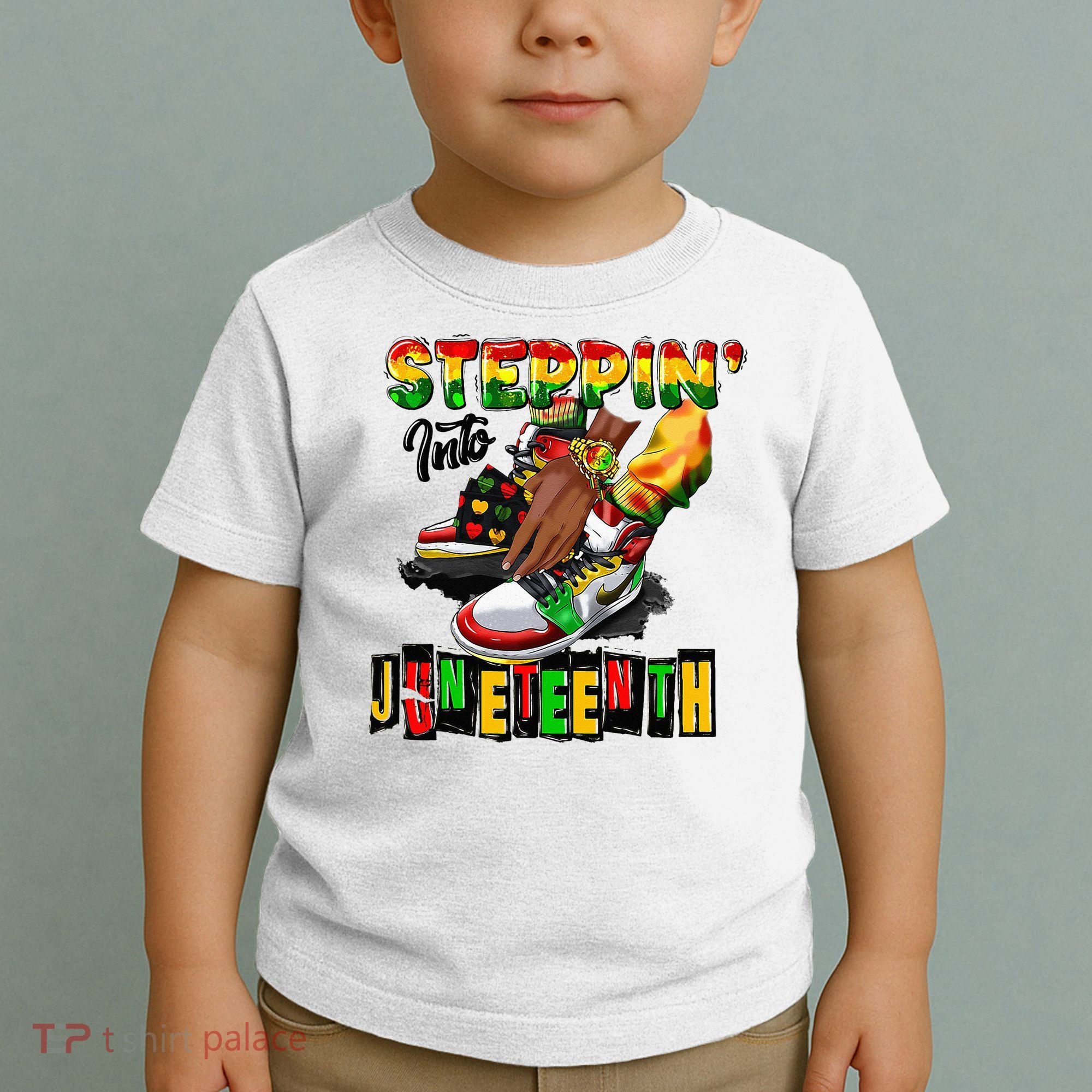 Stepping Into Juneteenth African American Black Shoes Toddler T-Shirt