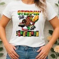 Stepping Into Juneteenth African American Black Shoes Women's T-Shirt thumb 2