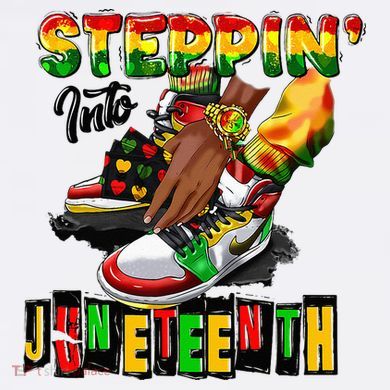 Stepping Into Juneteenth African American Black Shoes Women's T-Shirt
