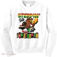 Stepping Into Juneteenth African American Black Shoes Kids Sweatshirt thumb 0