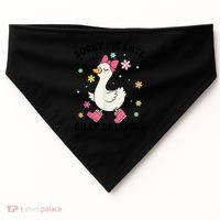 Sorry I'M Late I Was Dilly Dallying Boho Floral Cute Goose USA-Made Doggie Bandana thumb 0