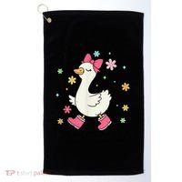Sorry I'M Late I Was Dilly Dallying Boho Floral Cute Goose Golf Towel thumb 0