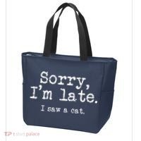 Sorry I'm Late I Saw A Cat Funny Saying For Kitten Cat Lover Tote Bag thumb 3