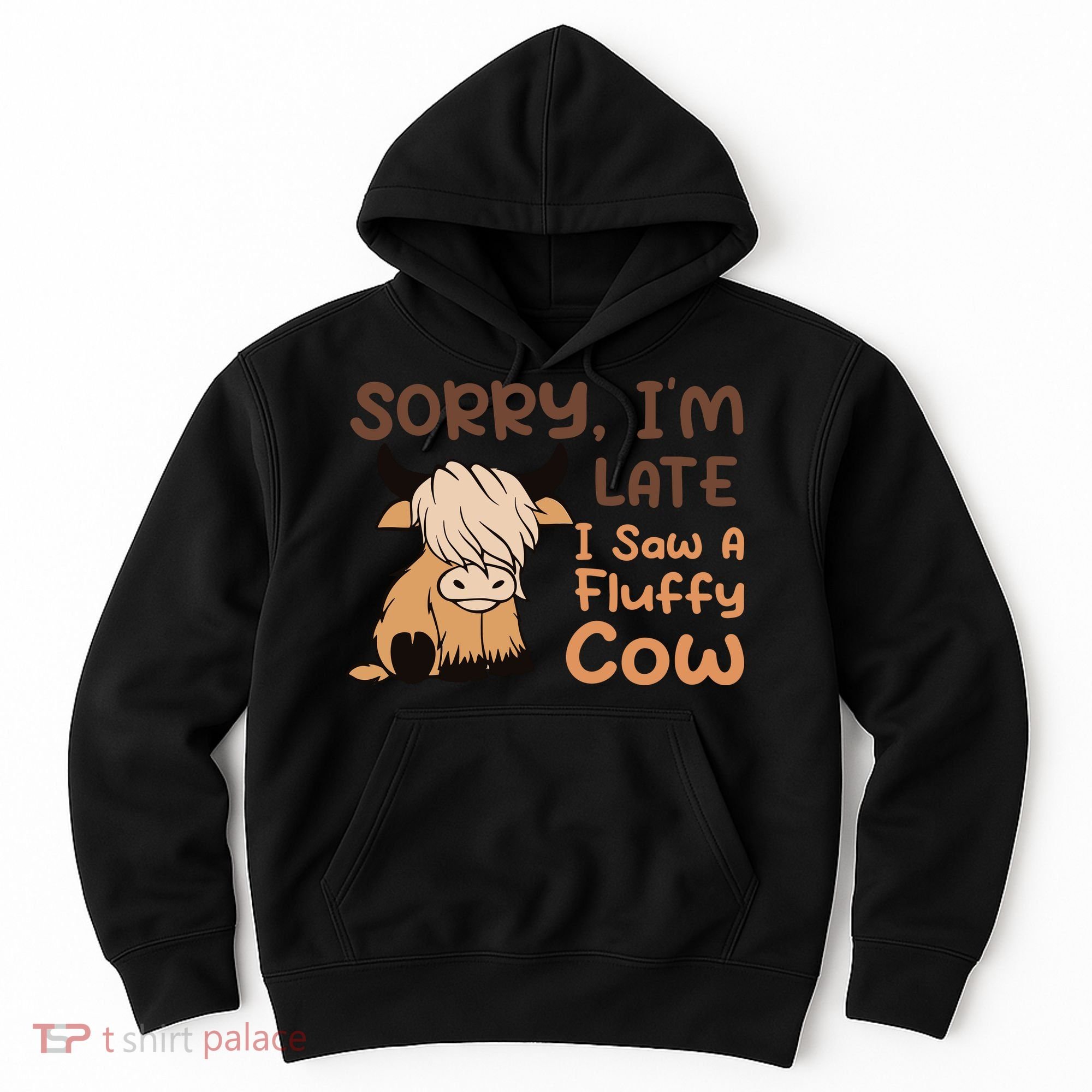 Sorry IM Late I Saw A Fluffy Cow Highland Cow Breeder Hoodie