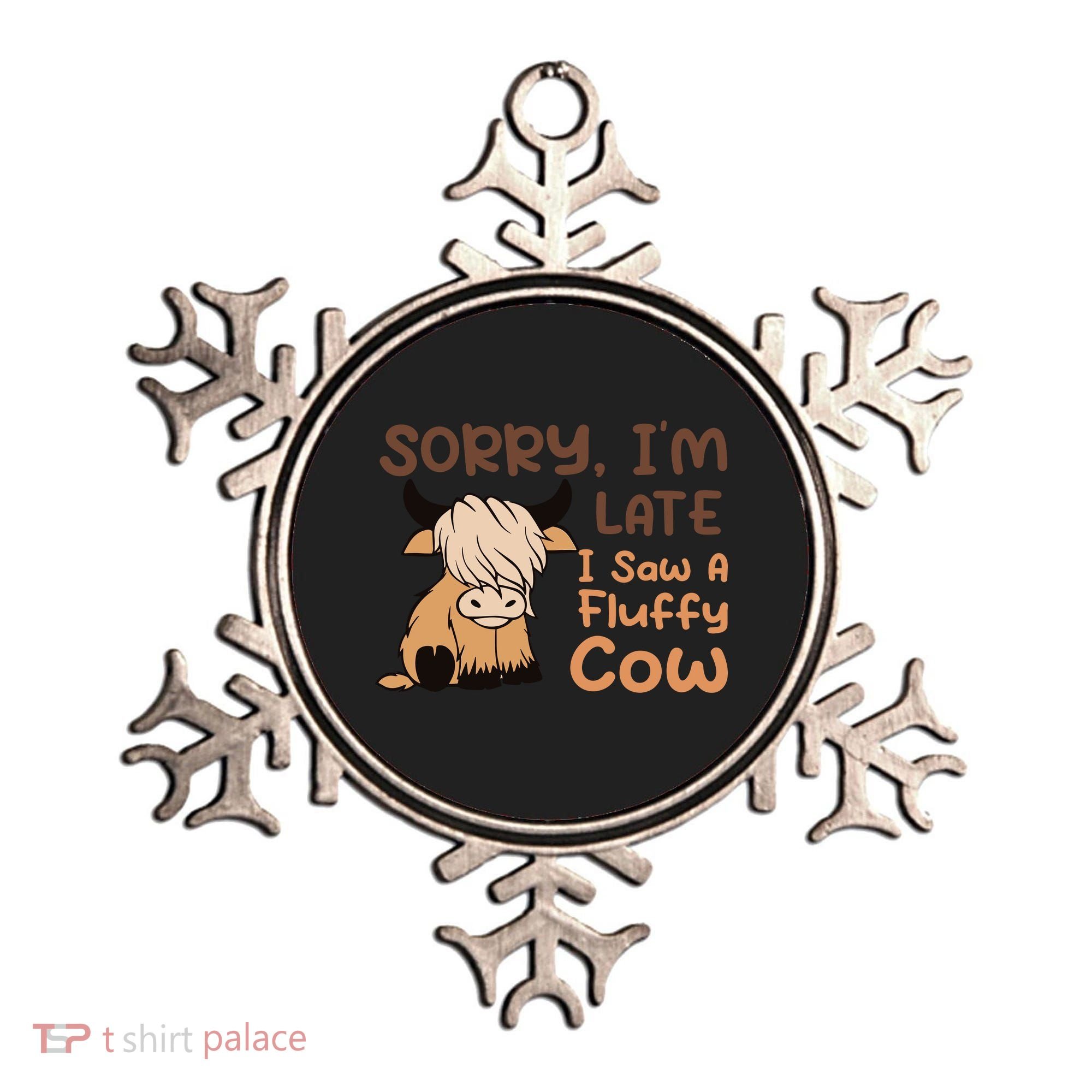 Sorry IM Late I Saw A Fluffy Cow Highland Cow Breeder Ornament