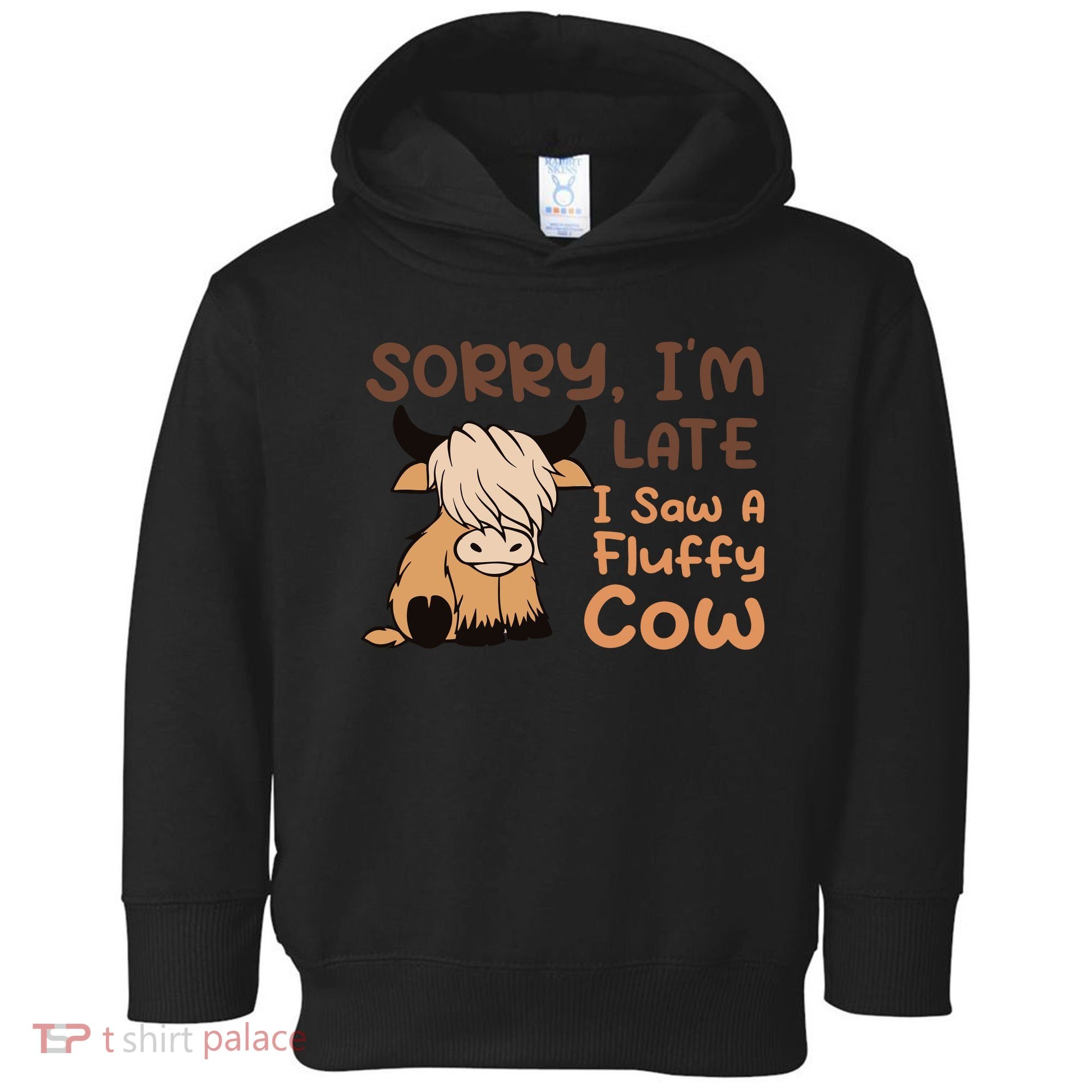 Sorry IM Late I Saw A Fluffy Cow Highland Cow Breeder Toddler Hoodie