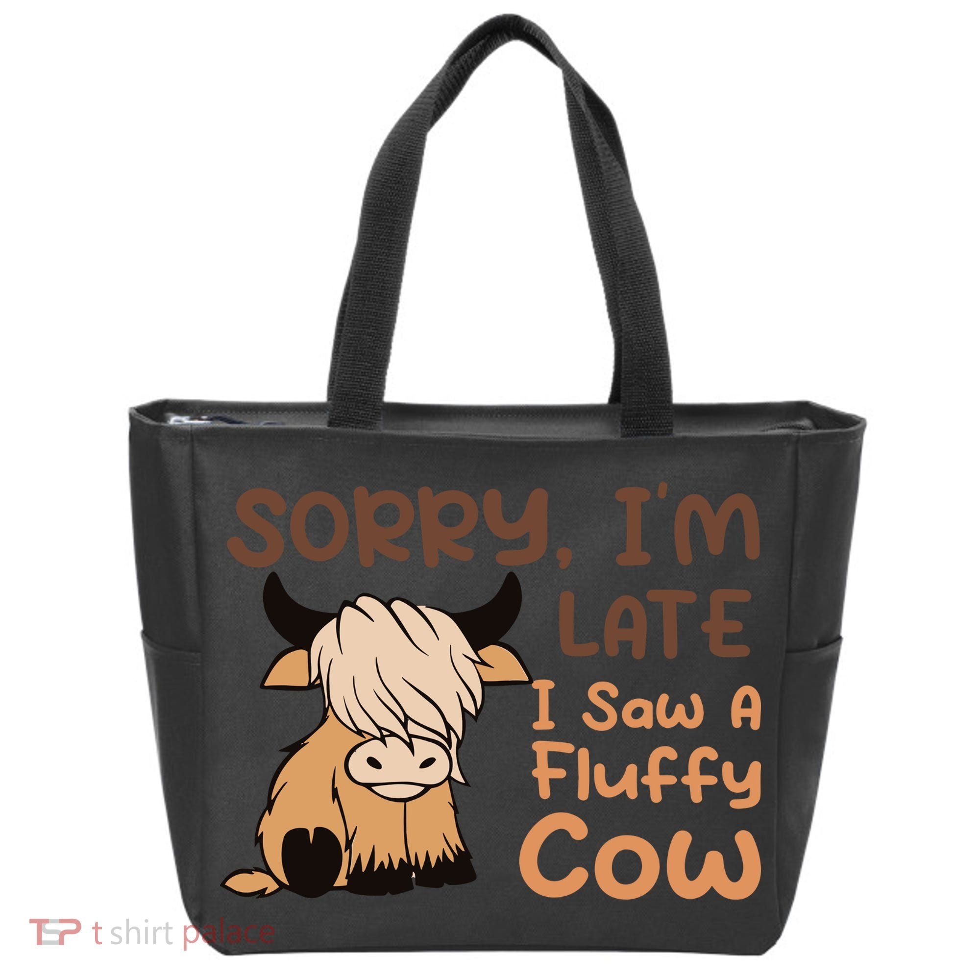 Sorry IM Late I Saw A Fluffy Cow Highland Cow Breeder Tote Bag