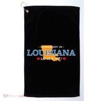 Someone In Louisiana Loves Me Adorable Gift Golf Towel thumb 0