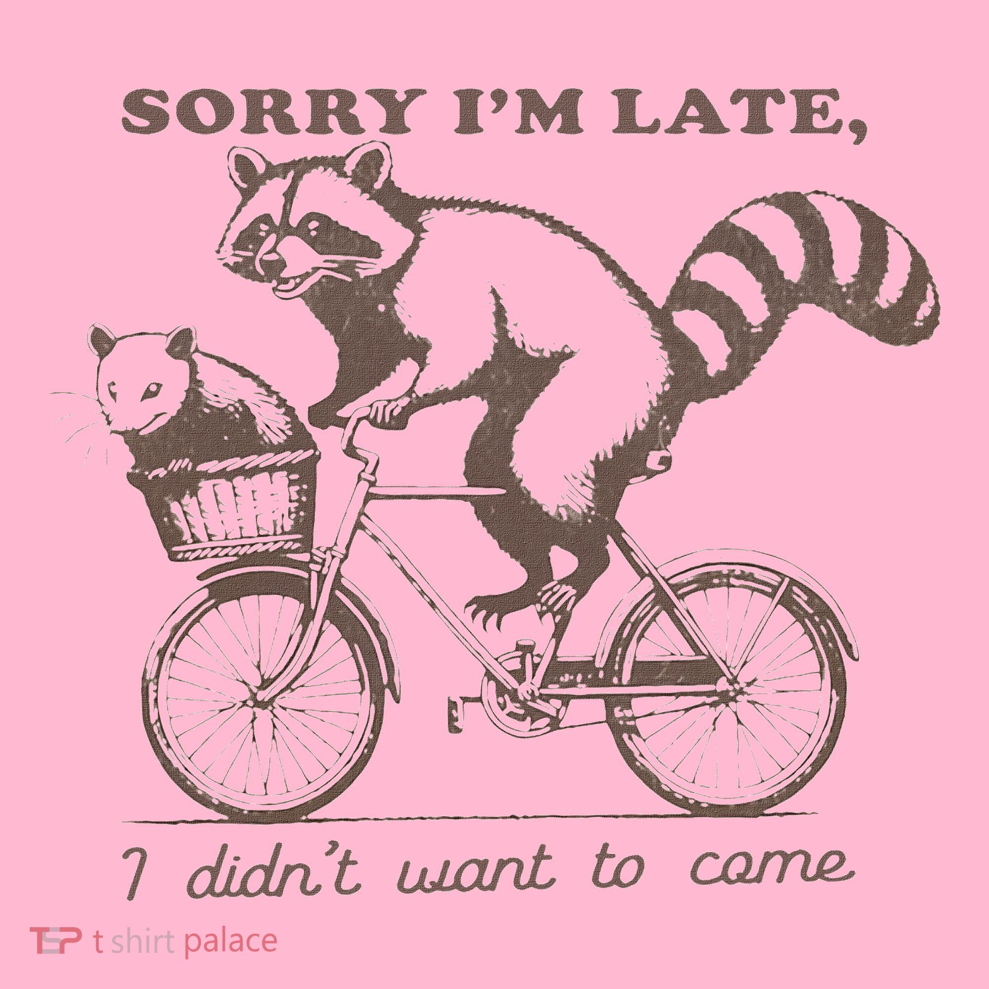 Sorry IM Late I DidnT Want To Come Racoon Long Sleeve Shirt