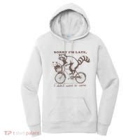 Sorry IM Late I DidnT Want To Come Racoon Women's Hoodie thumb 0