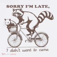 Sorry IM Late I DidnT Want To Come Racoon Women's Hoodie thumb 2