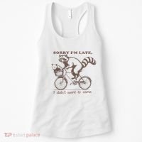 Sorry IM Late I DidnT Want To Come Racoon Women's Tank Top thumb 0