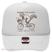 Sorry IM Late I DidnT Want To Come Racoon Hat thumb 0
