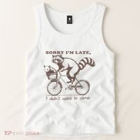 Sorry IM Late I DidnT Want To Come Racoon Tank Top thumb 2