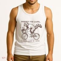Sorry IM Late I DidnT Want To Come Racoon Tank Top thumb 3