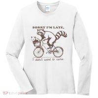 Sorry IM Late I DidnT Want To Come Racoon Women's Long Sleeve Shirt thumb 0