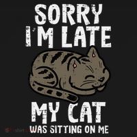 Sorry Im Late Cat Sitting On Me Funny Pet Women's Hoodie thumb 2