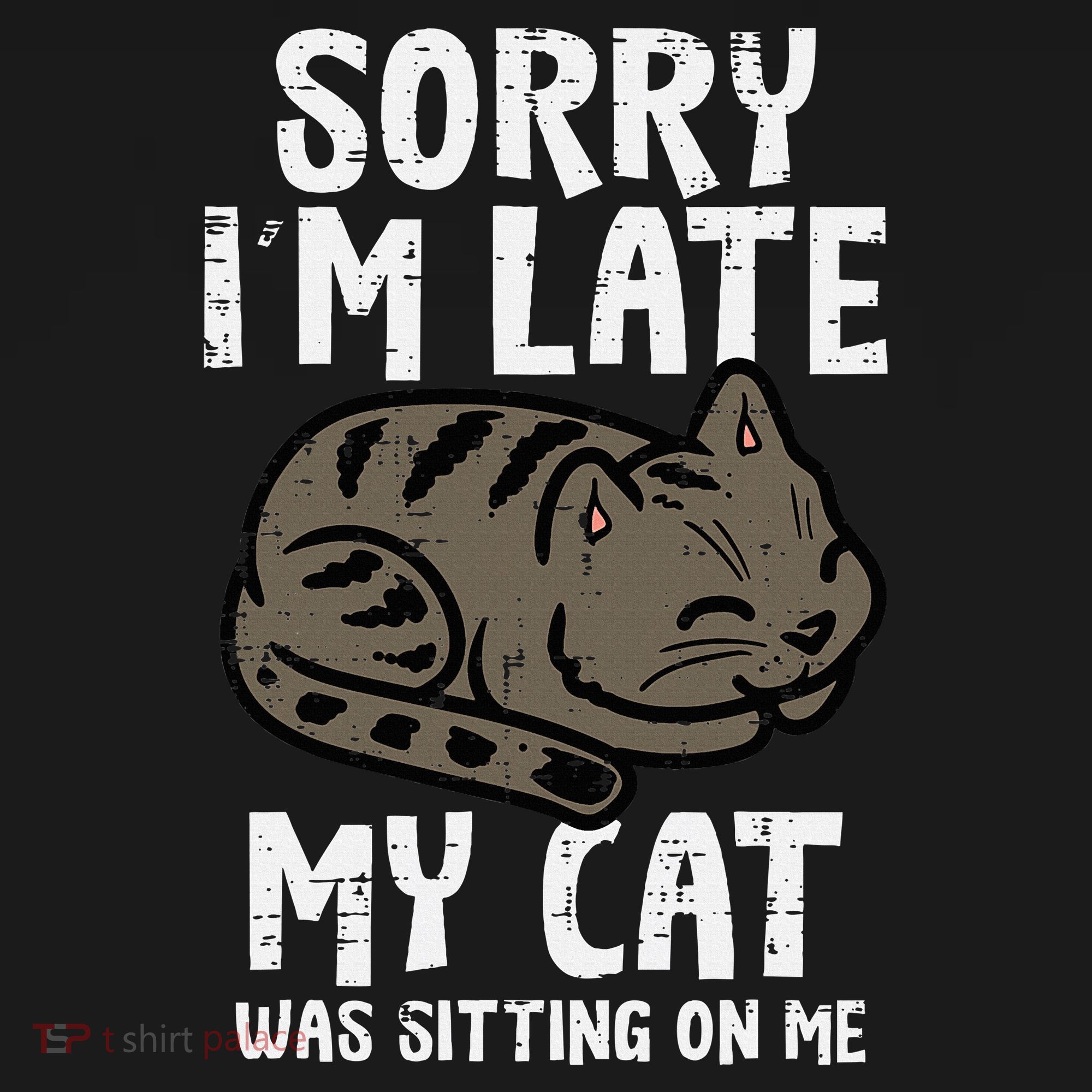 Sorry Im Late Cat Sitting On Me Funny Pet Women's Hoodie