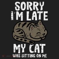 Sorry Im Late Cat Sitting On Me Funny Pet Golf Towel thumb 3