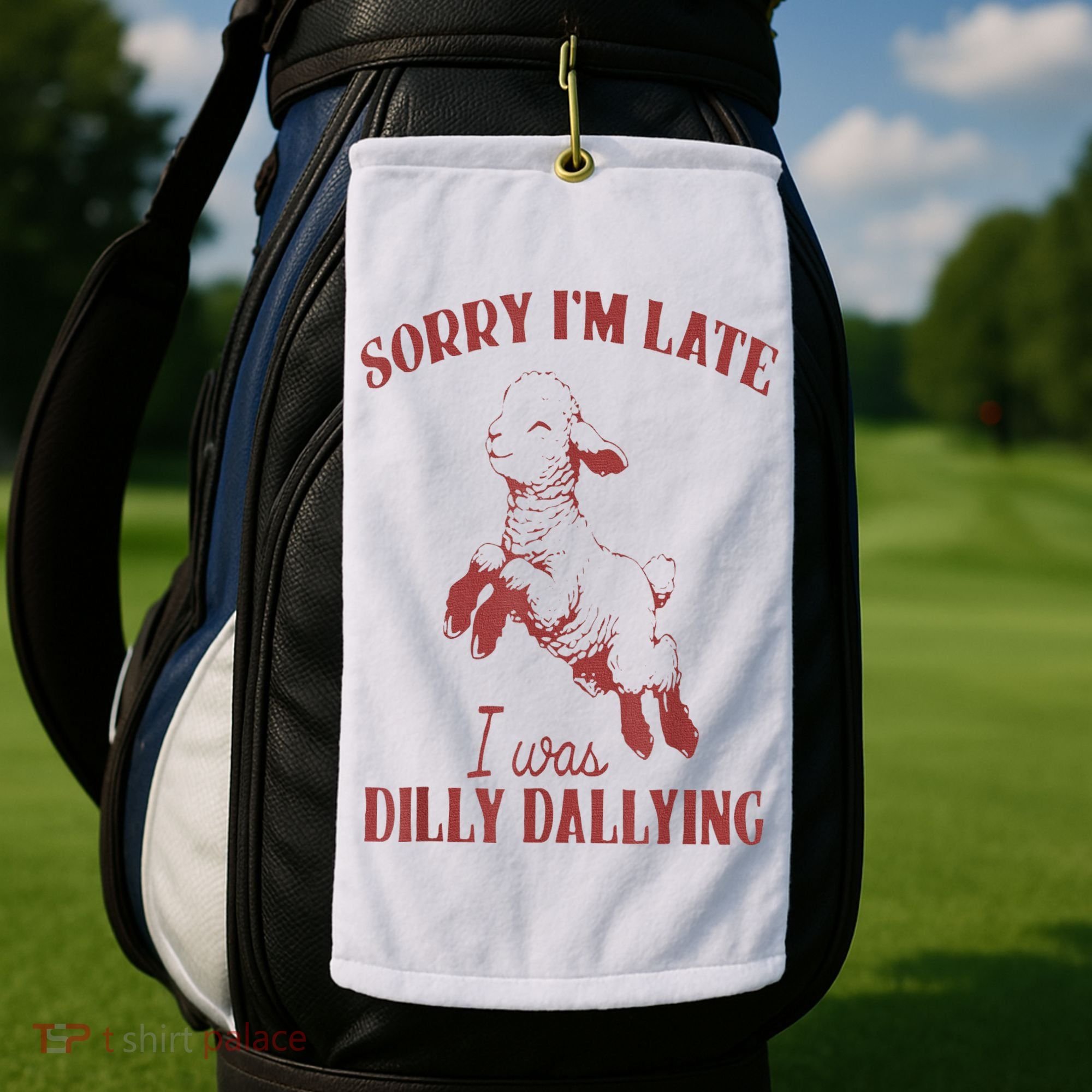 Sorry IM Late I Was Dilly Dallying Golf Towel