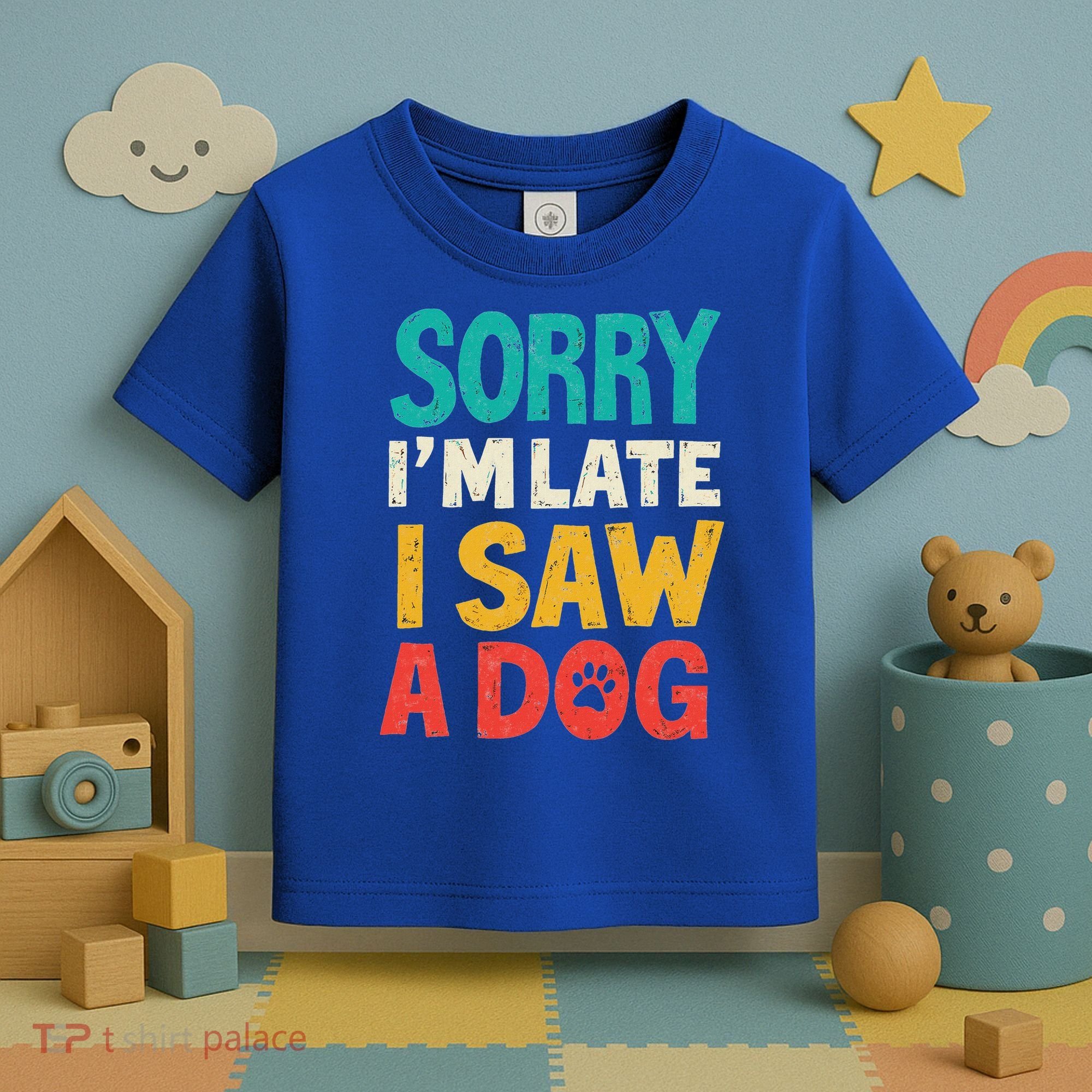 Sorry IM Late I Saw A Dog Dogs Lover Toddler T-Shirt