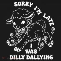 Sorry IM Late I Was Dilly Dallying Baby Lamb Sheep Coaster thumb 2