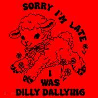 Sorry IM Late I Was Dilly Dallying Baby Lamb Sheep Santa Hat thumb 1