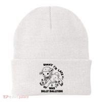 Sorry IM Late I Was Dilly Dallying Baby Lamb Sheep Beanie thumb 0