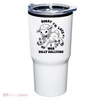 Sorry IM Late I Was Dilly Dallying Baby Lamb Sheep Tumbler thumb 0