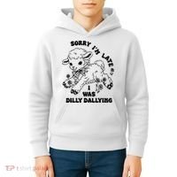 Sorry IM Late I Was Dilly Dallying Baby Lamb Sheep Kids Hoodie thumb 4