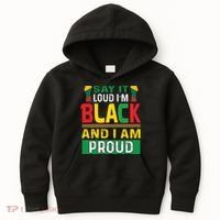 Say It Loud I'm Black And I'm Proud African American Gift Kids Hoodie thumb 0