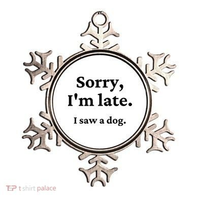 Sorry I'm Late I Saw A Dog Ornament