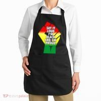 Say It Loud Im Black And Im Proud African American Pride Gift Apron thumb 2