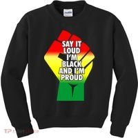 Say It Loud Im Black And Im Proud African American Pride Gift Kids Sweatshirt thumb 0