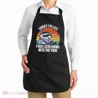 Sorry IM Late I Was Screaming Into The Void Raccoon Apron thumb 2