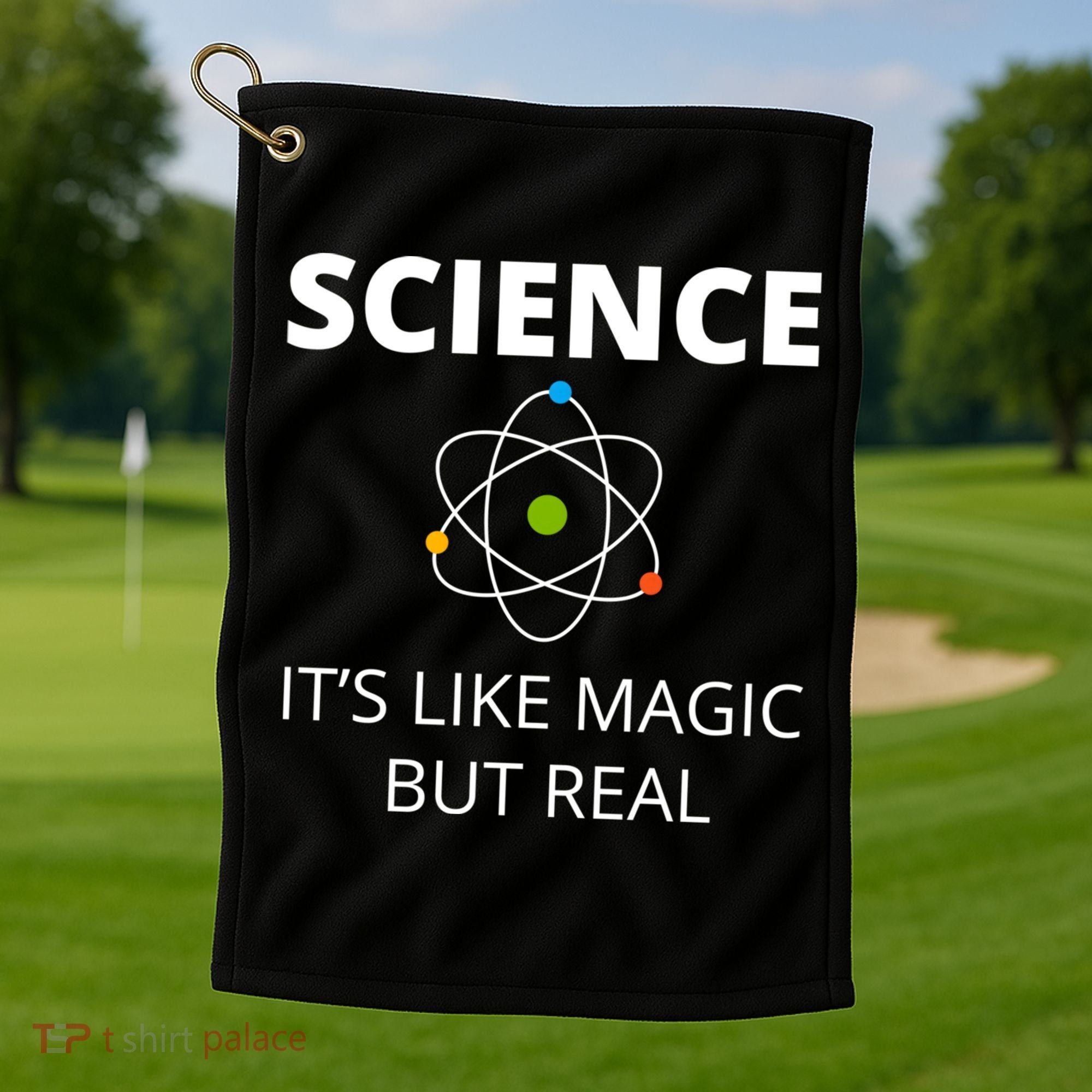 Science It's Like Magic But Real Geek Scientist Gift Golf Towel