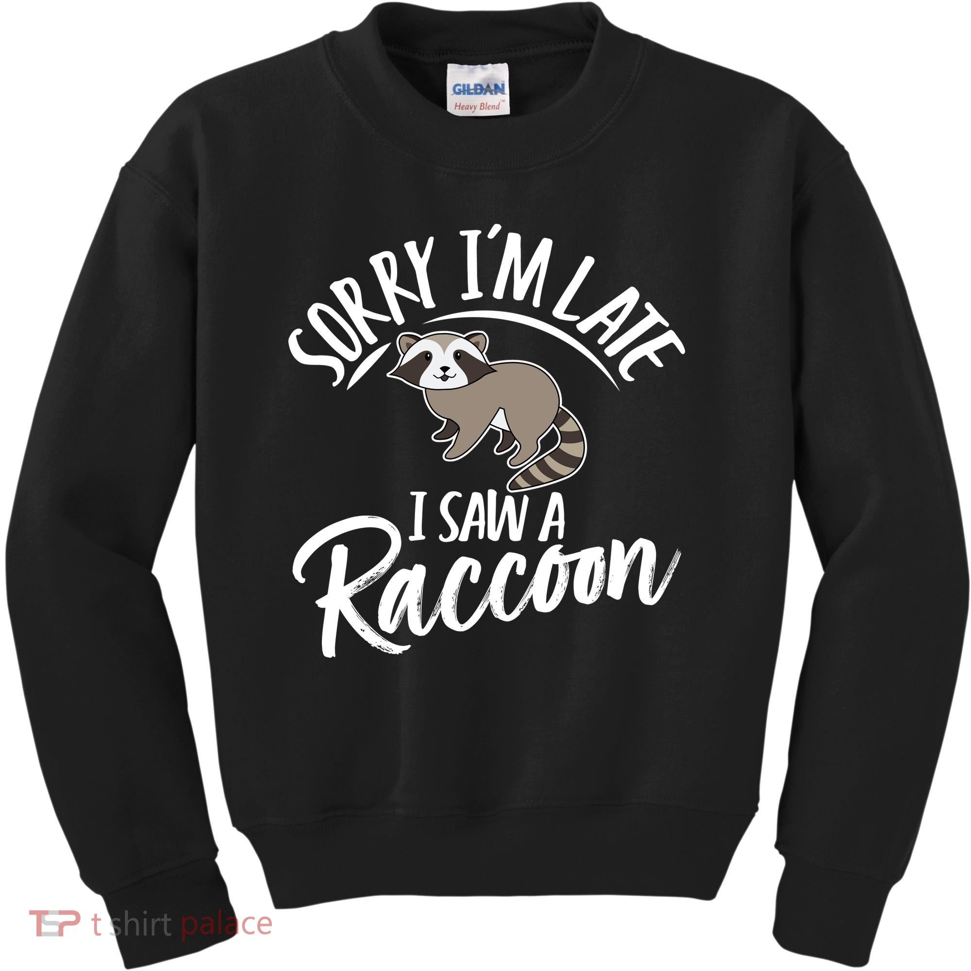 Sorry IM Late I Saw A Raccoon Kids Sweatshirt