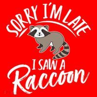 Sorry IM Late I Saw A Raccoon Santa Hat thumb 1