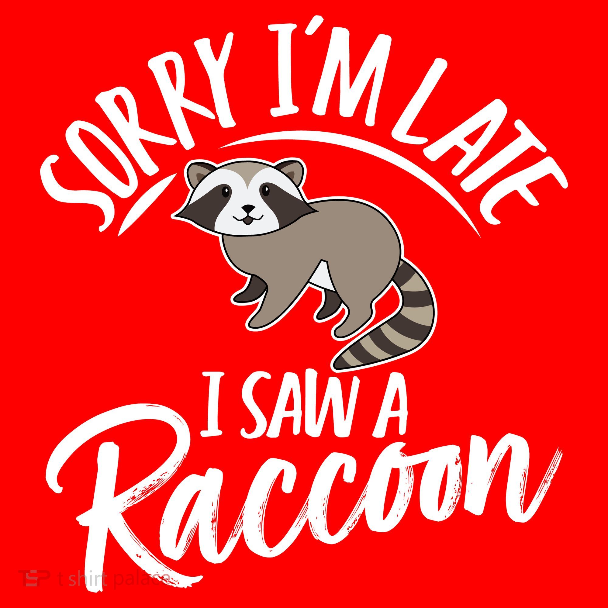 Sorry IM Late I Saw A Raccoon Santa Hat