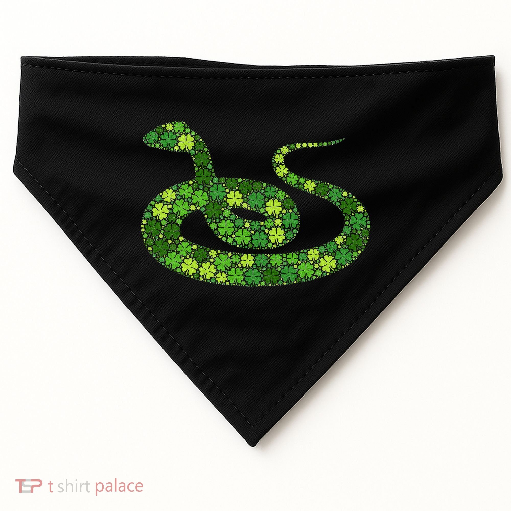 Snake Irish Lucky Green Shamrock Clover St Patricks Day USA-Made Doggie Bandana