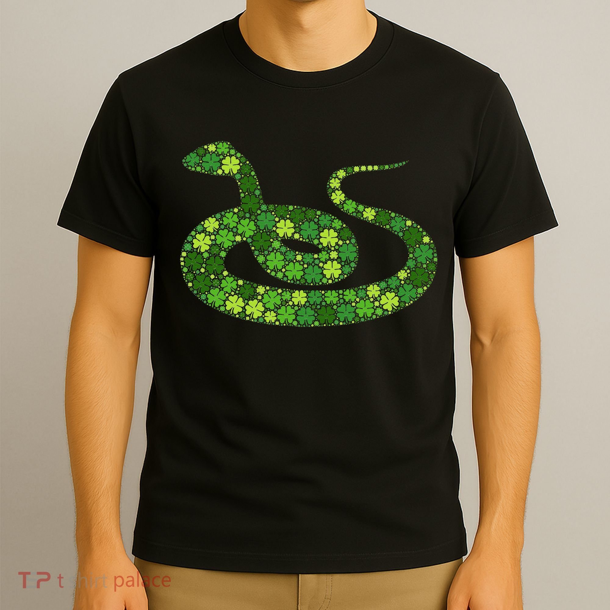 Snake Irish Lucky Green Shamrock Clover St Patricks Day T-Shirt