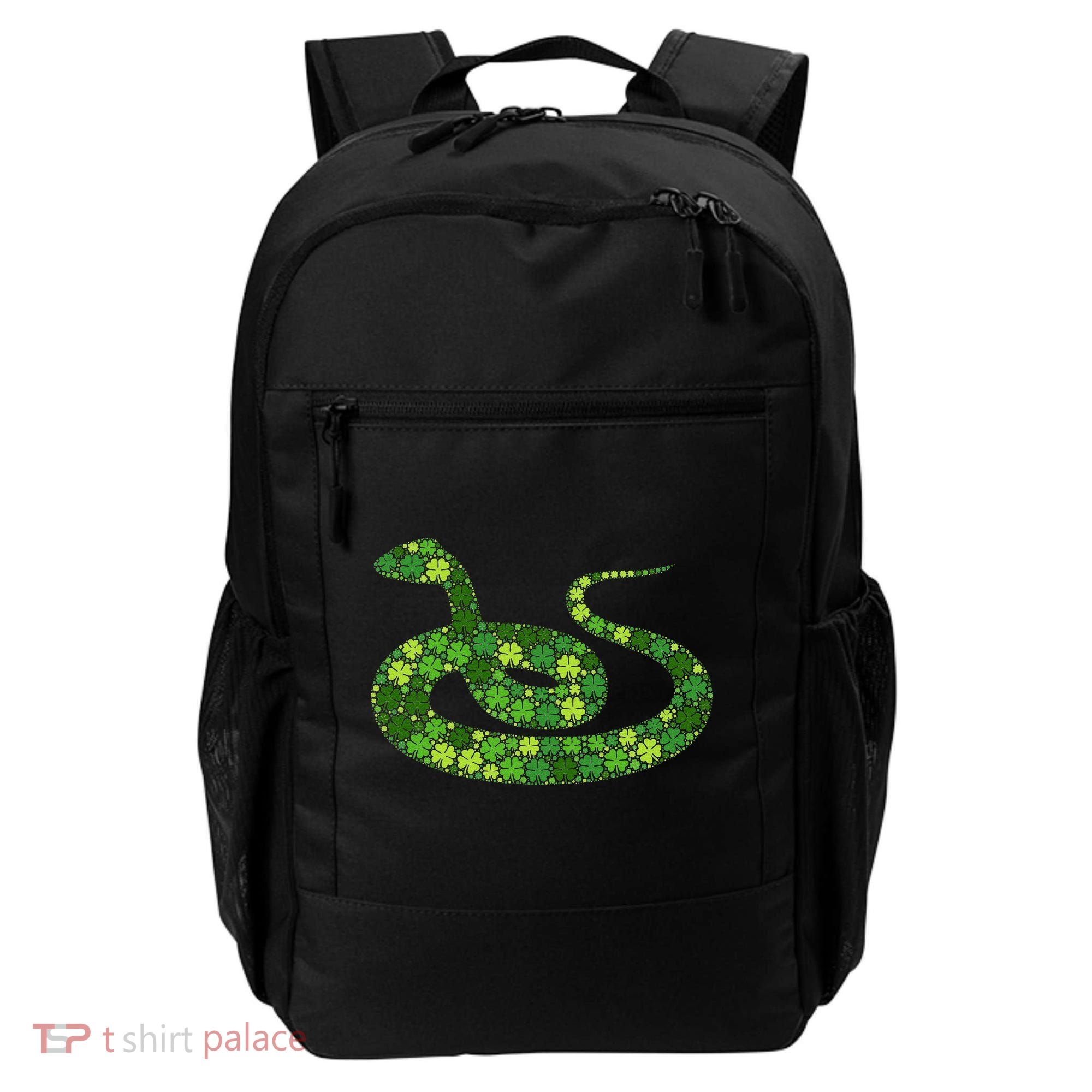 Snake Irish Lucky Green Shamrock Clover St Patricks Day Backpack