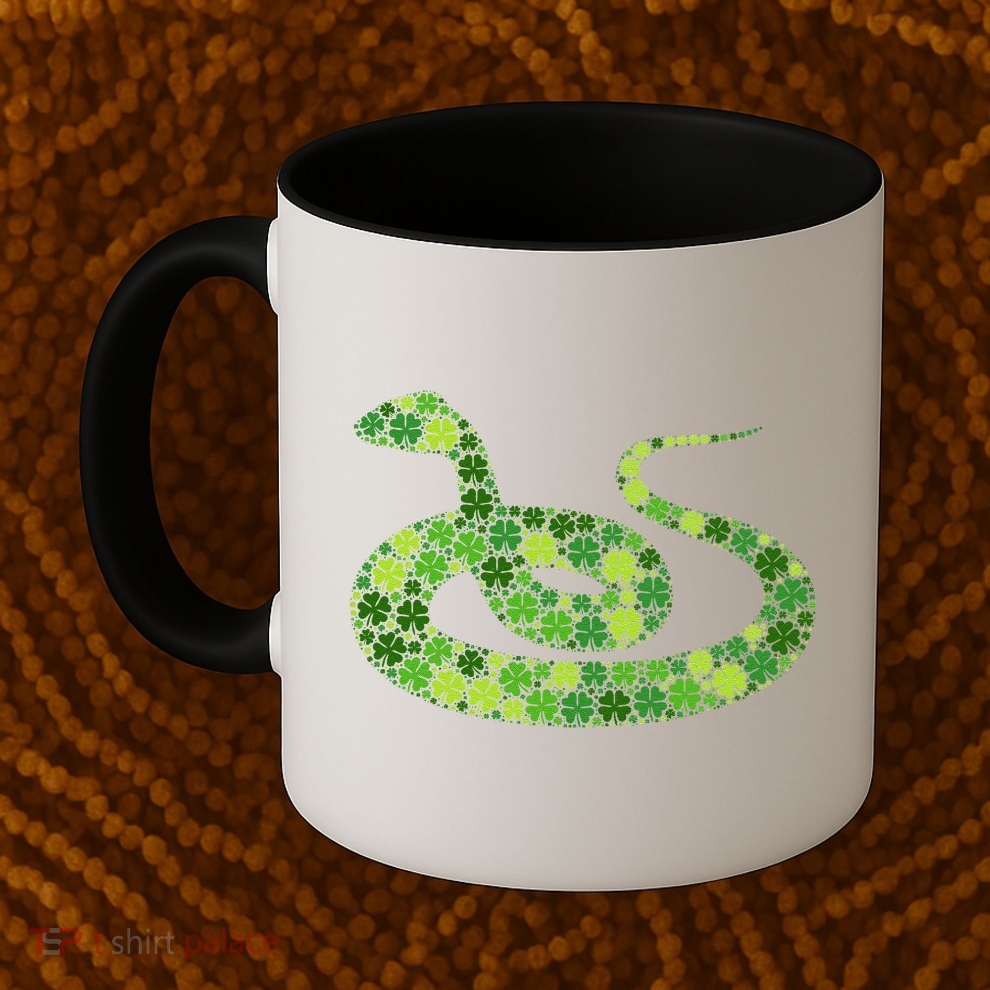 Snake Irish Lucky Green Shamrock Clover St Patricks Day Coffee Mug