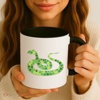 Snake Irish Lucky Green Shamrock Clover St Patricks Day Coffee Mug thumb 3
