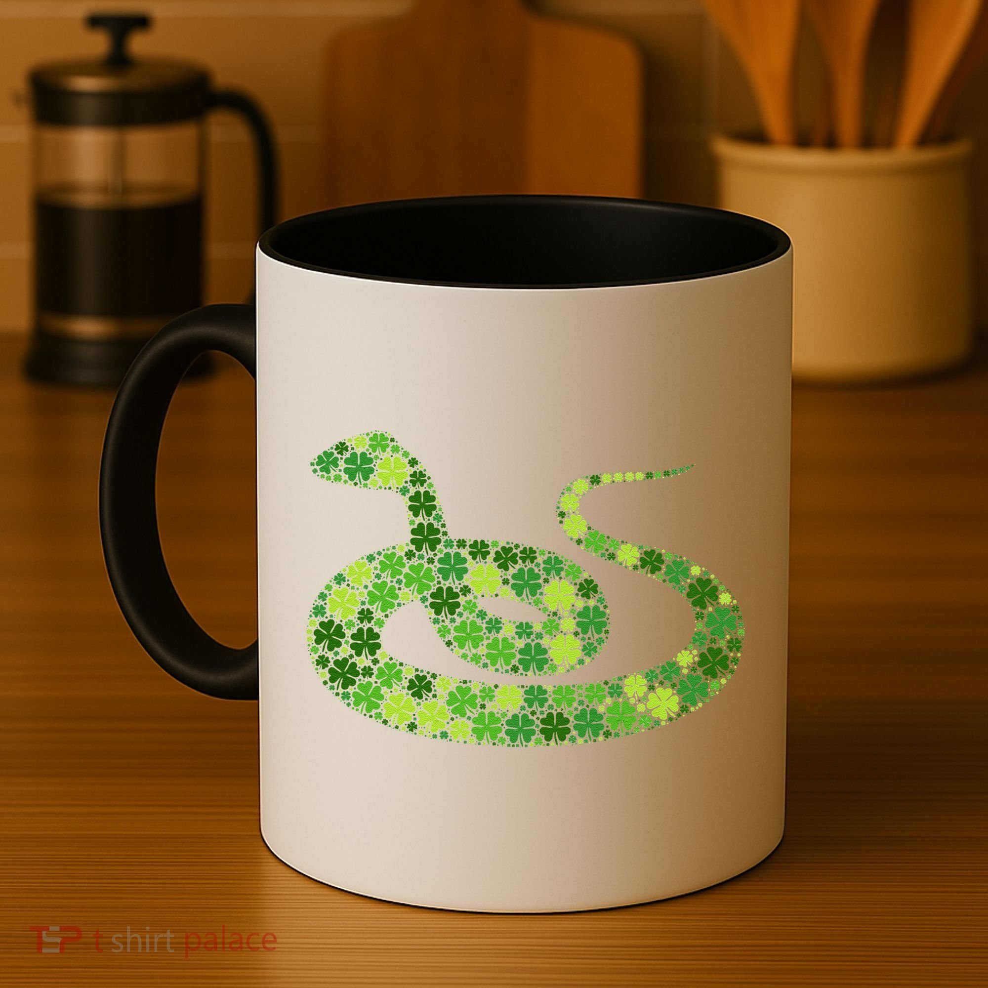 Snake Irish Lucky Green Shamrock Clover St Patricks Day Coffee Mug
