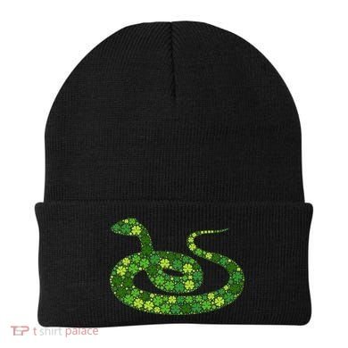 Snake Irish Lucky Green Shamrock Clover St Patricks Day Beanie